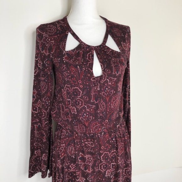 American Eagle Boho Paisley Bell Sleeve Dress - NWOT, XXS! - Picture 5 of 16